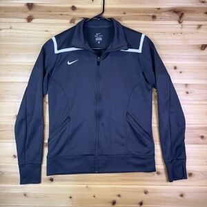 Nike Jacket Womens Medium Charcoal Gray Dri-Fit Team Avenger Warm-Up Jacket